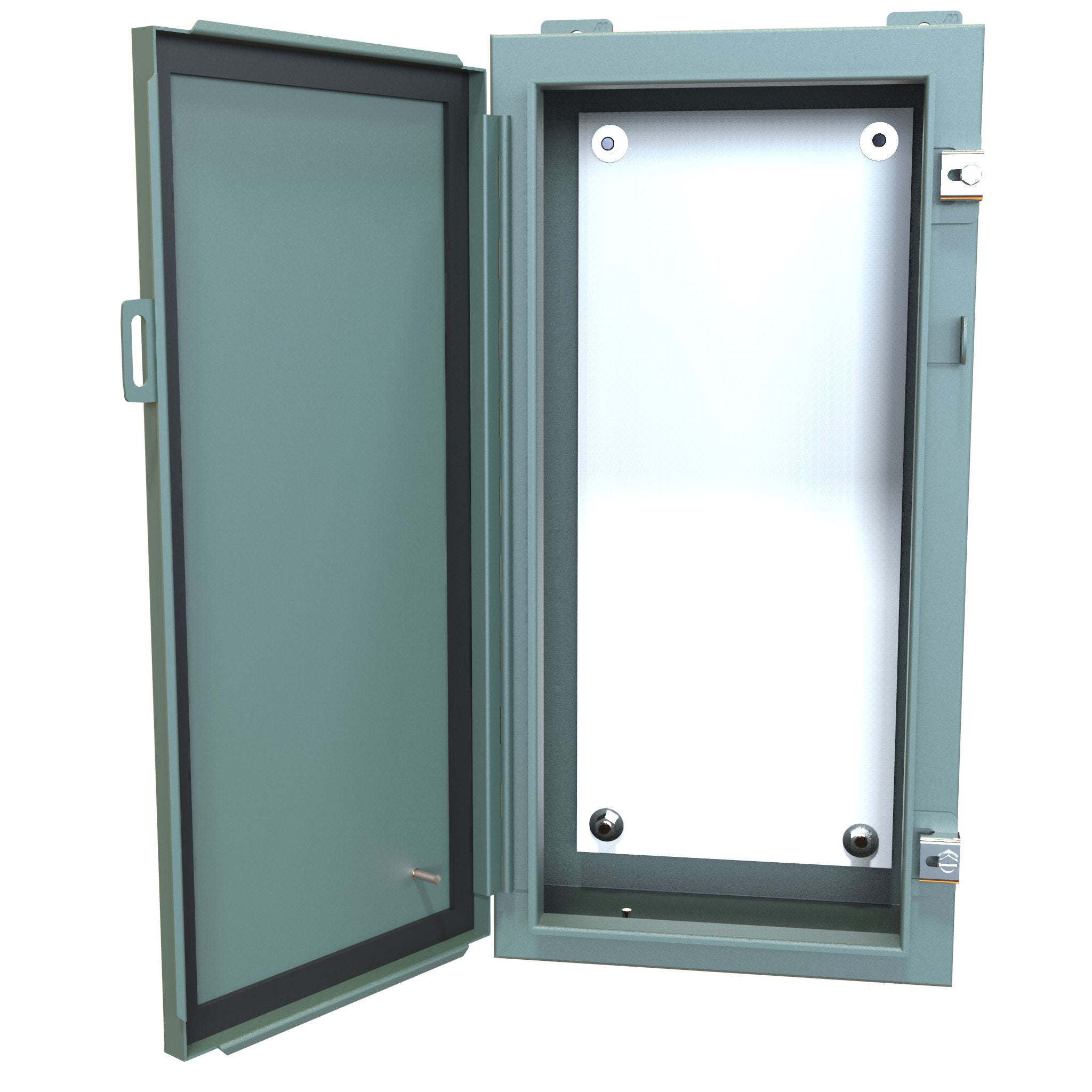 1418 Series Painted Mild Steel Enclosures with Continuous Hinge Clamped Cover Includes Inner Panel - 0