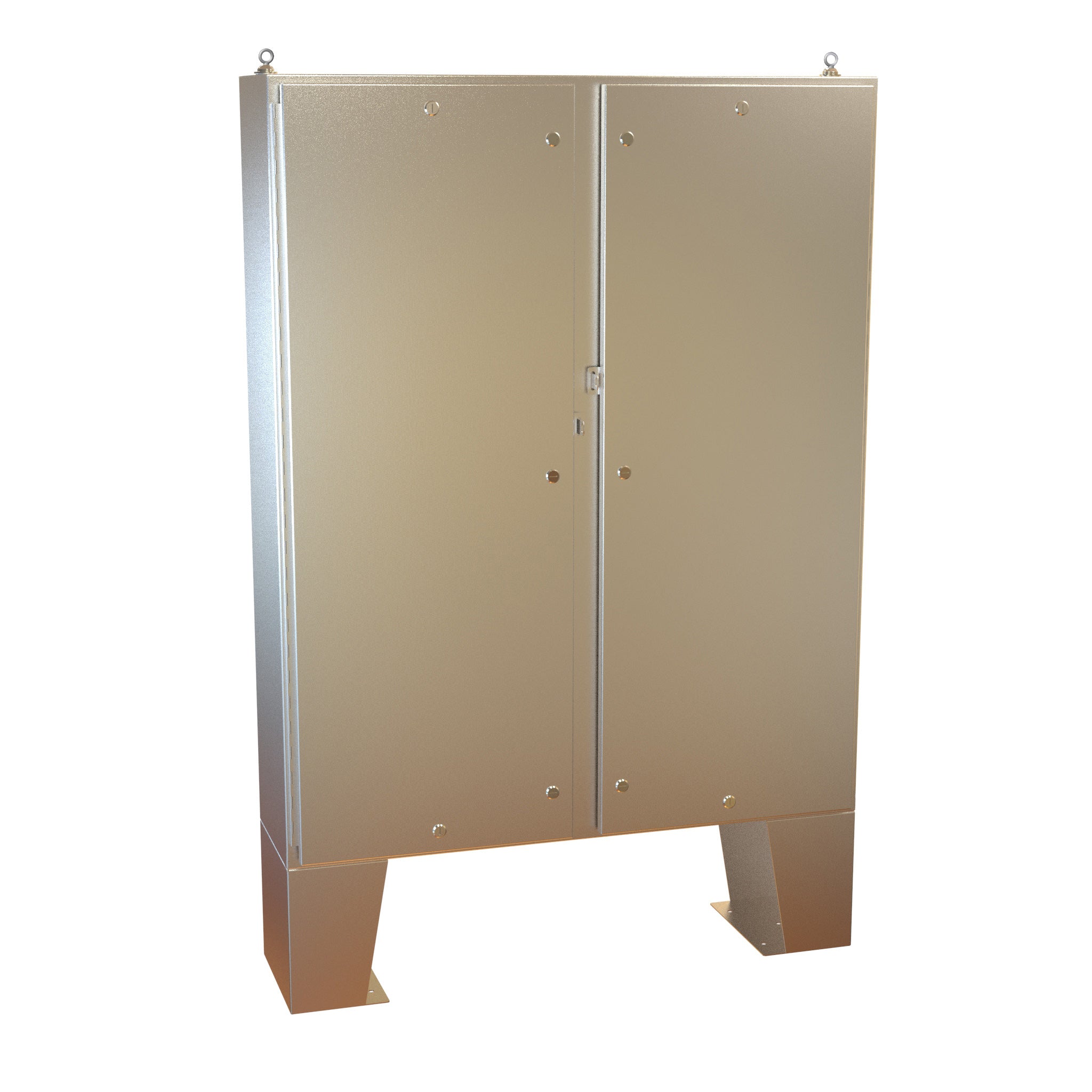 Type 4X Stainless Steel Two Door Floormount Enclosure 1422 N4 QT 316 SS (NON-STOCKING ITEM - LEAD TIME VARIES)