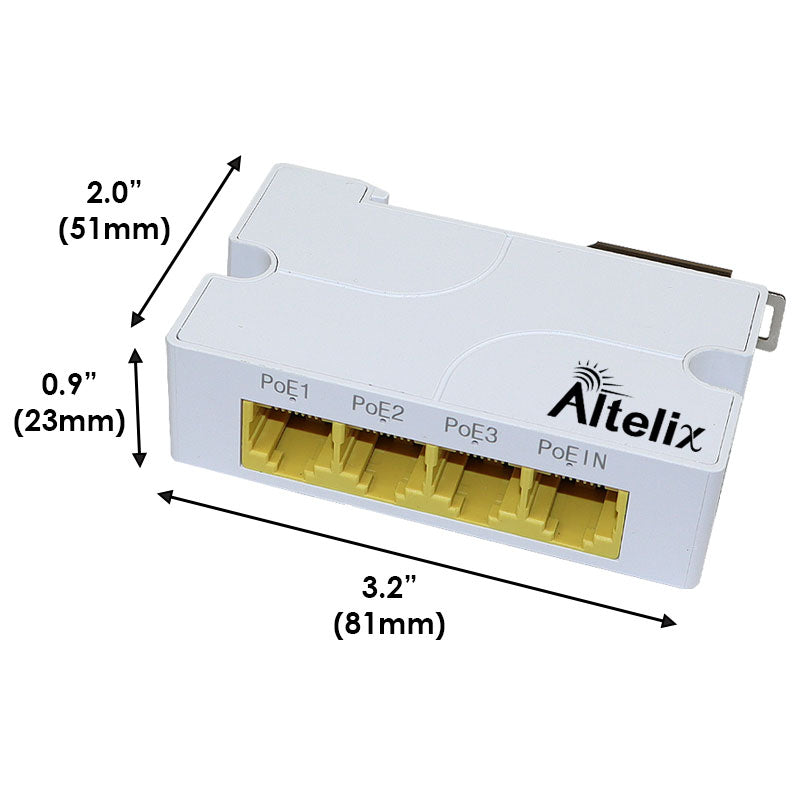 Altelix Gigabit IEEE 802.3af/at 4 Port PoE Extender Repeater Switch, DIN Rail & Wall Mount - 0