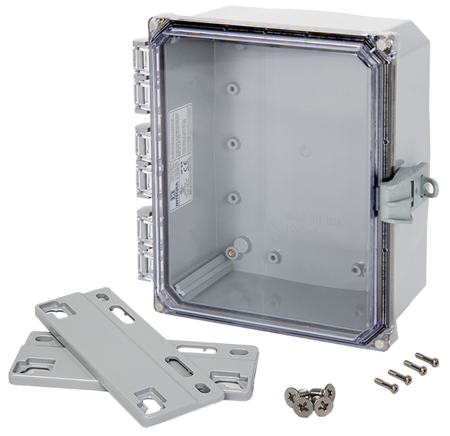 Integra - Premium Line | Polycarbonate | Hinged Cover | Clear | Non-Metallic Locking Latch | Mounting Flanges