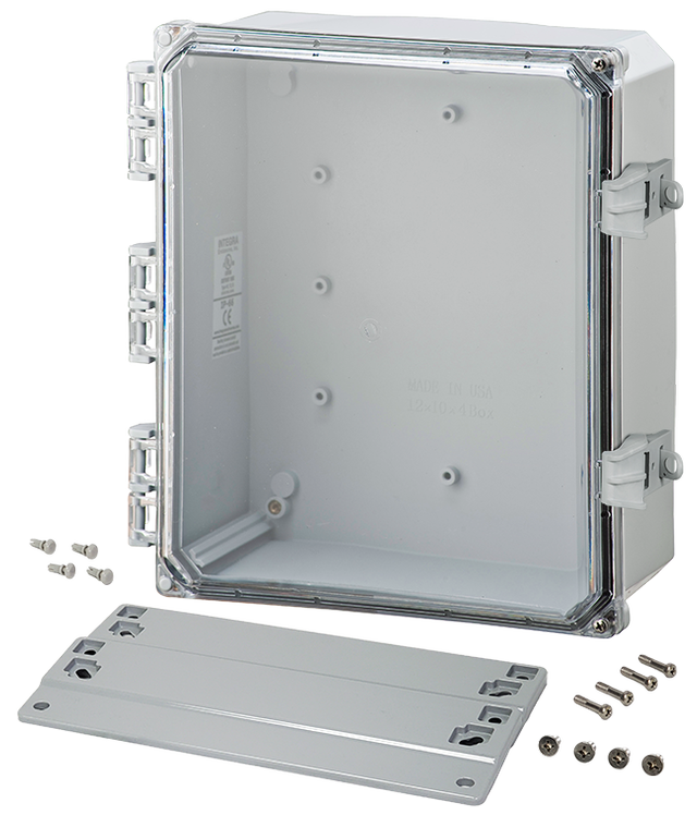 Integra - Premium Line | Polycarbonate | Hinged Cover | Clear | Non-Metallic Locking Latch | Mounting Flanges