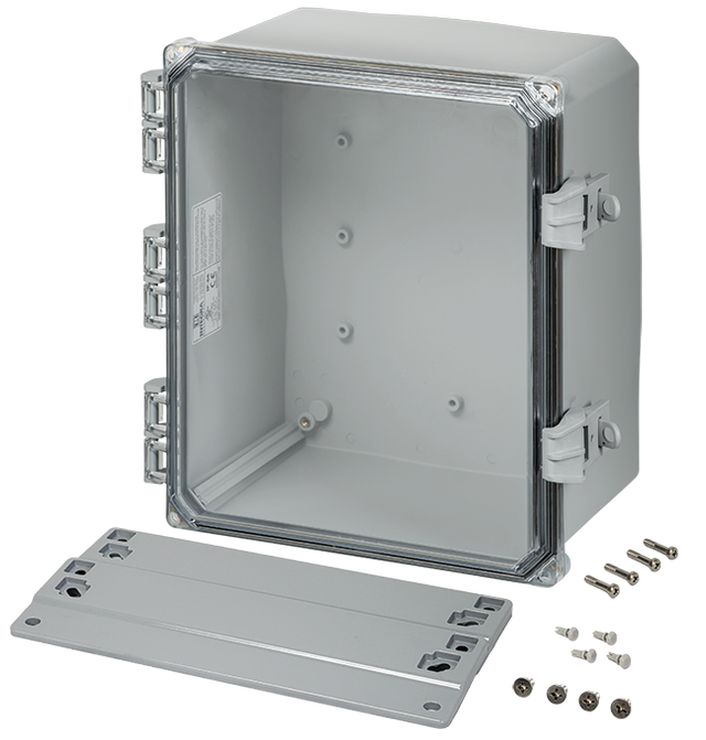 Integra - Premium Line | Polycarbonate | Hinged Cover | Clear | Non-Metallic Locking Latch | Mounting Flanges