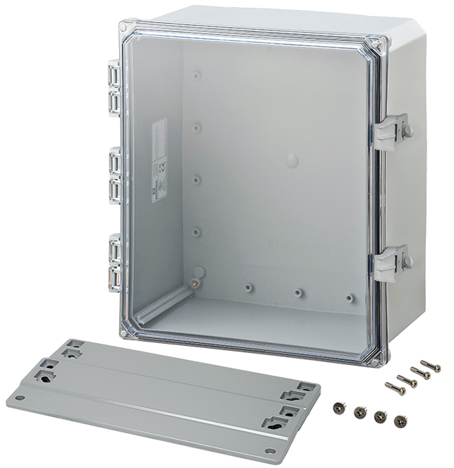 Integra - Premium Line | Polycarbonate | Hinged Cover | Clear | Non-Metallic Locking Latch | Mounting Flanges