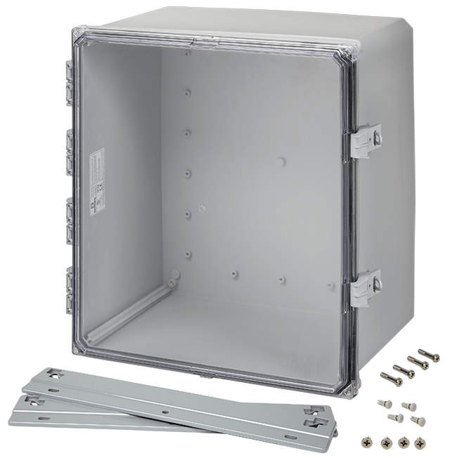 Integra - Premium Line | Polycarbonate | Hinged Cover | Clear | Non-Metallic Locking Latch | Mounting Flanges