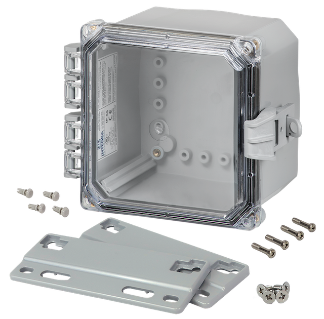 Integra - Premium Line | Polycarbonate | Hinged Cover | Clear | Non-Metallic Locking Latch | Mounting Flanges - 0