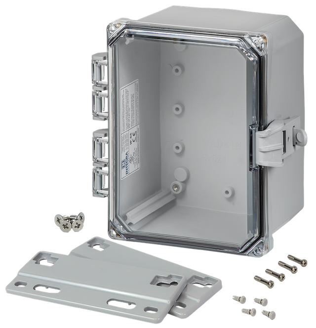 Integra - Premium Line | Polycarbonate | Hinged Cover | Clear | Non-Metallic Locking Latch | Mounting Flanges