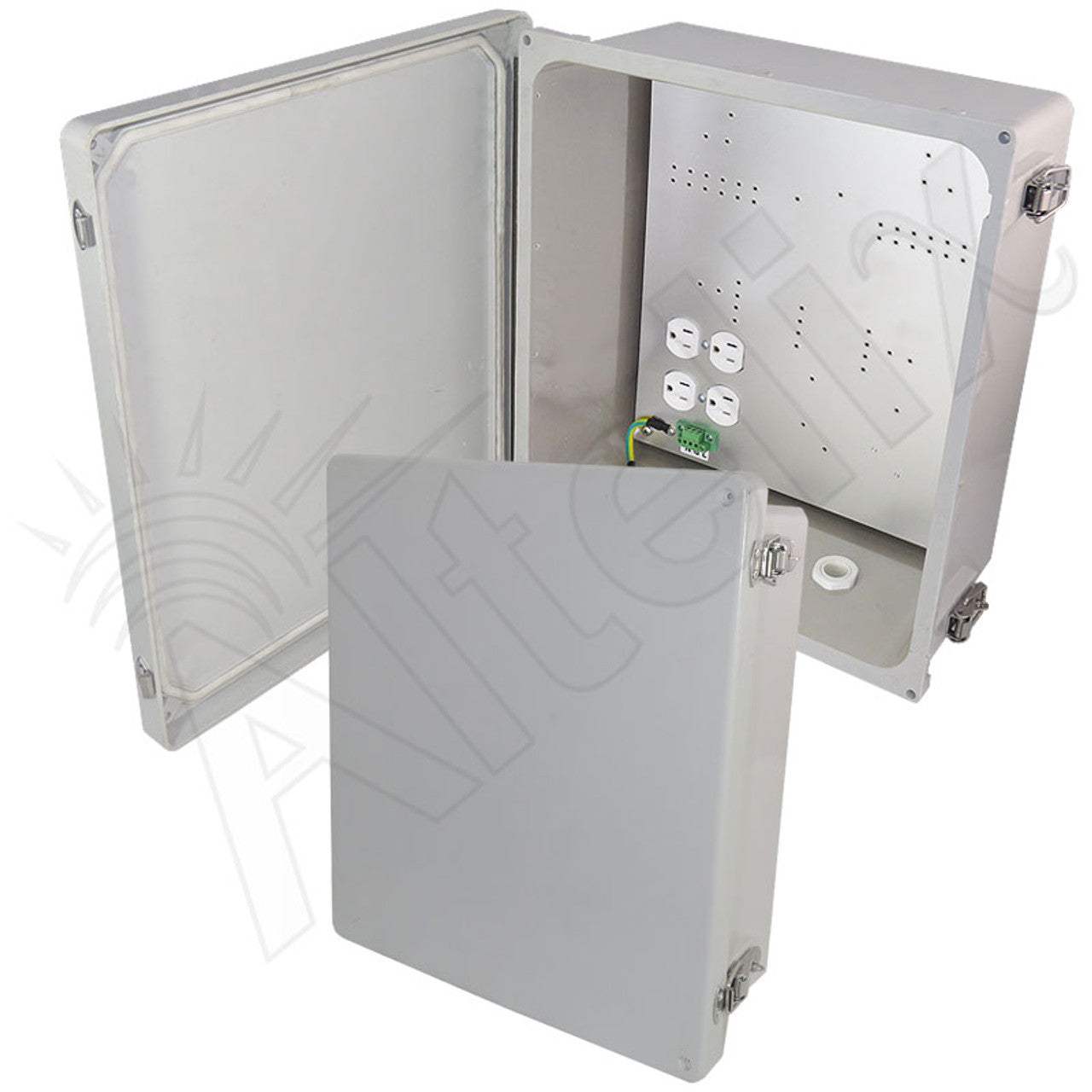 Altelix Fiberglass Weatherproof Heated NEMA Enclosure with 200W Heater & 120 VAC Outlets