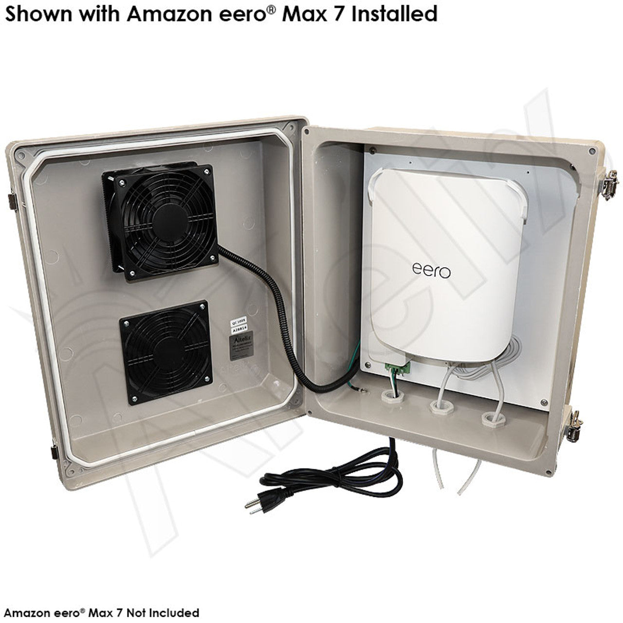 Altelix Fiberglass Weatherproof Fan Cooled Enclosure for Amazon eero® Max 7 Mesh WiFi Router