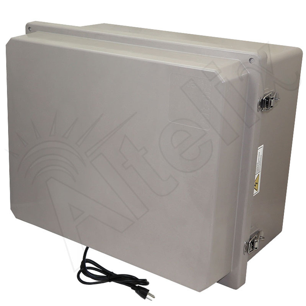 Altelix Fiberglass Weatherproof Heated NEMA Enclosure with 200W Heater, 120 VAC Outlets & Power Cord