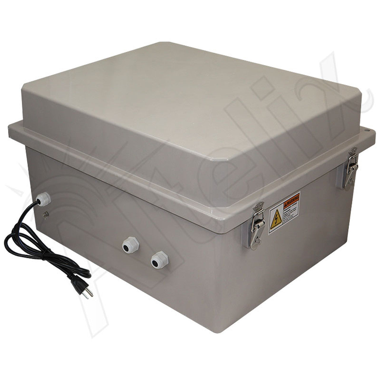 Altelix Fiberglass Weatherproof Heated NEMA Enclosure with 200W Heater, 120 VAC Outlets & Power Cord