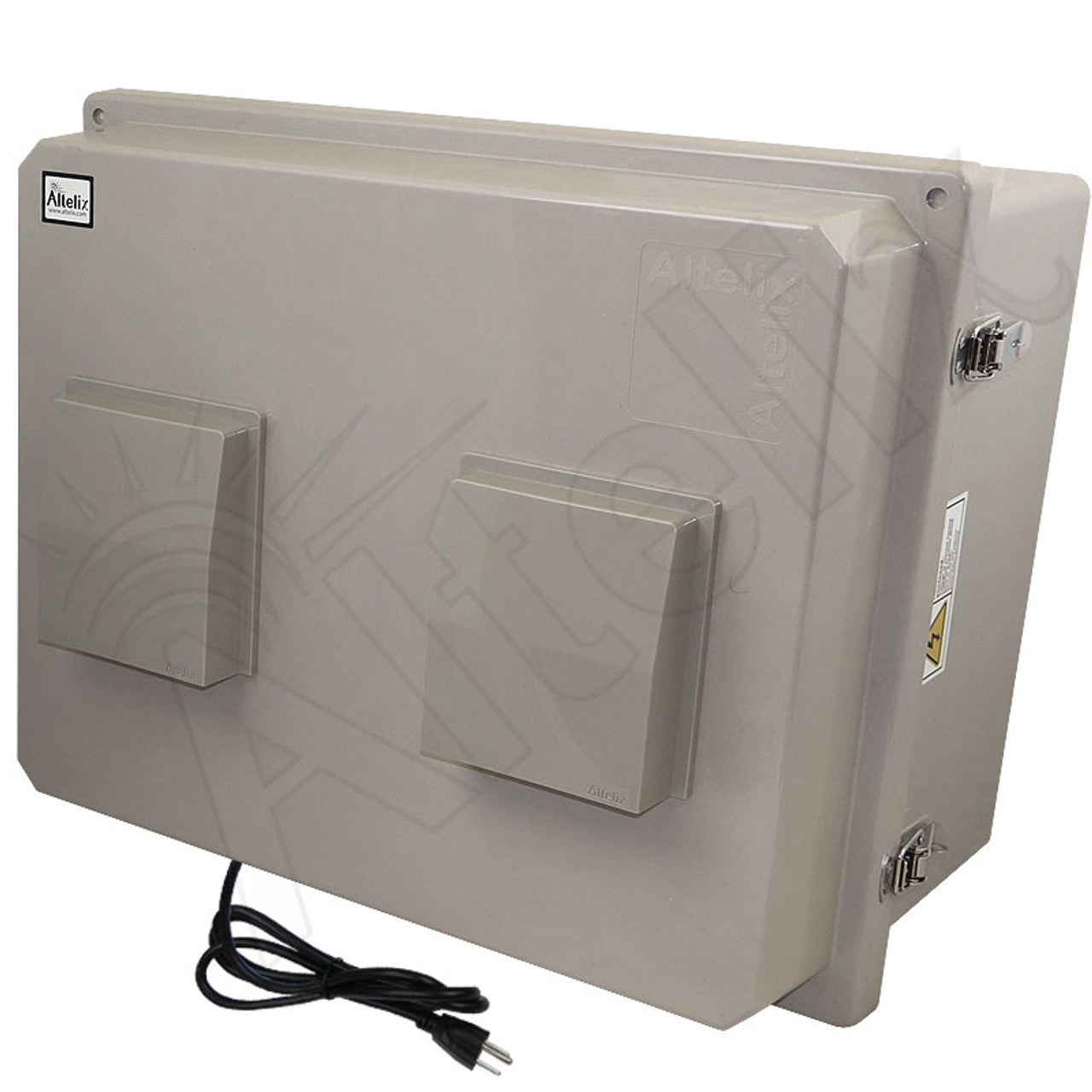 Altelix Fiberglass Vented & Heated Weatherproof NEMA Enclosure with Dual Cooling Fans, 200W Heater and 120 VAC Outlets & Power Cord