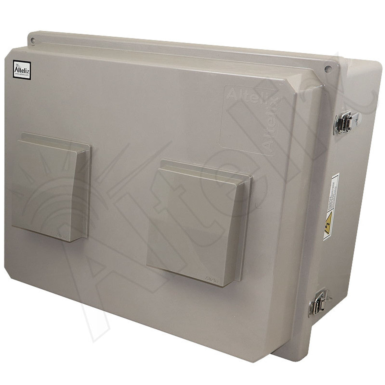 Altelix 16x20X12 Fiberglass Weatherproof Vented NEMA Enclosure with Dual Cooling Fans with 85 degree turn on, 120 VAC Outlets