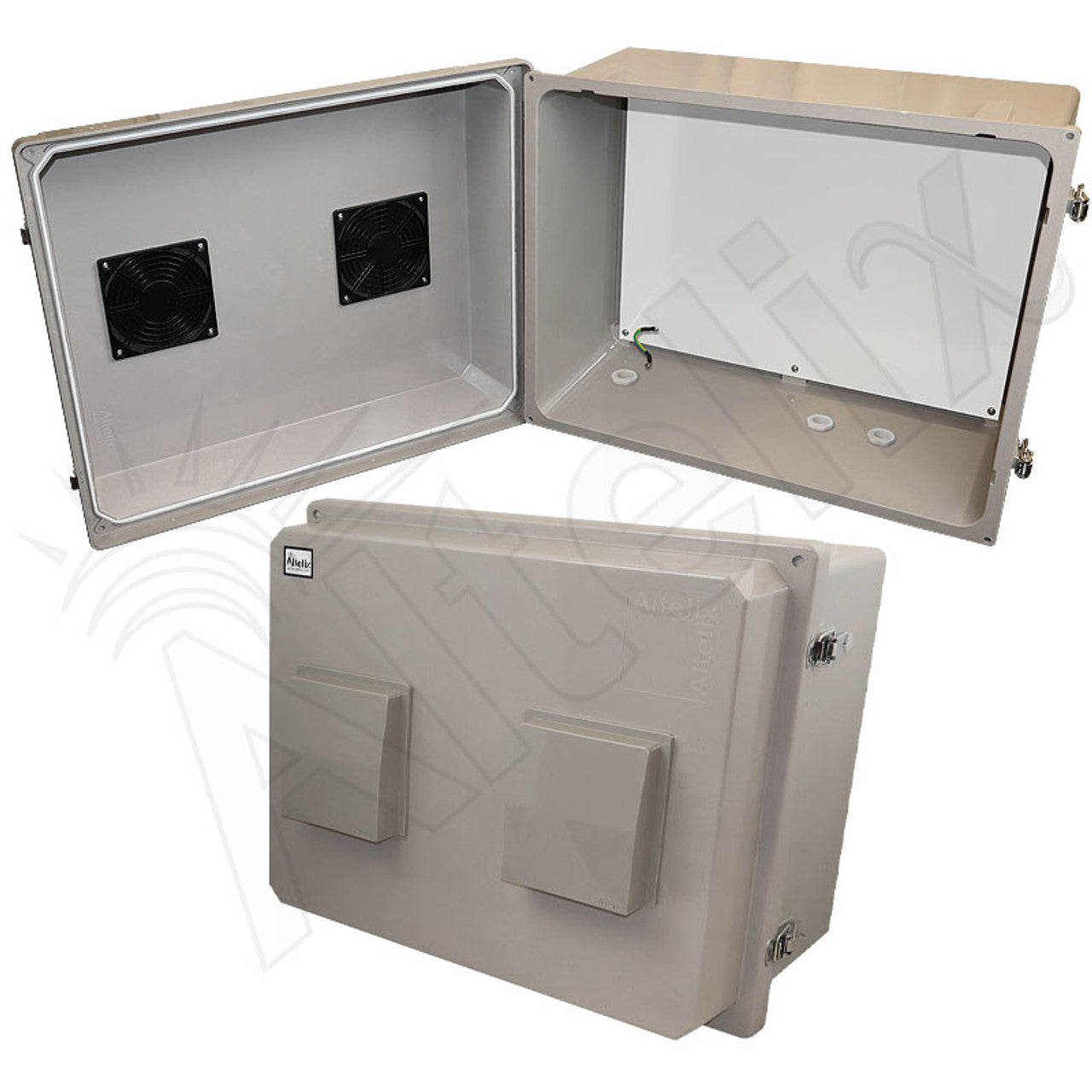 Altelix 16x20X12 Fiberglass Weatherproof Vented NEMA Enclosure with Blank Non-Metallic Equipment Mounting Plate