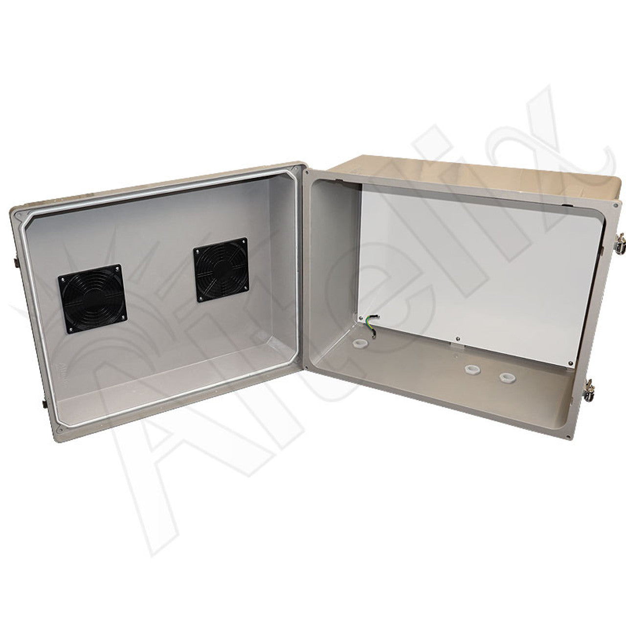 Altelix 16x20X12 Fiberglass Weatherproof Vented NEMA Enclosure with Blank Non-Metallic Equipment Mounting Plate