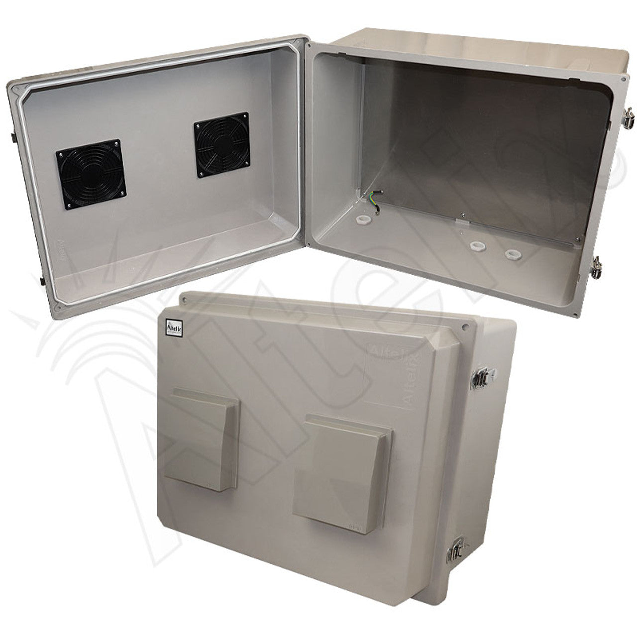 Altelix Fiberglass Weatherproof Vented NEMA Enclosure with Blank Aluminum Equipment Mounting Plate