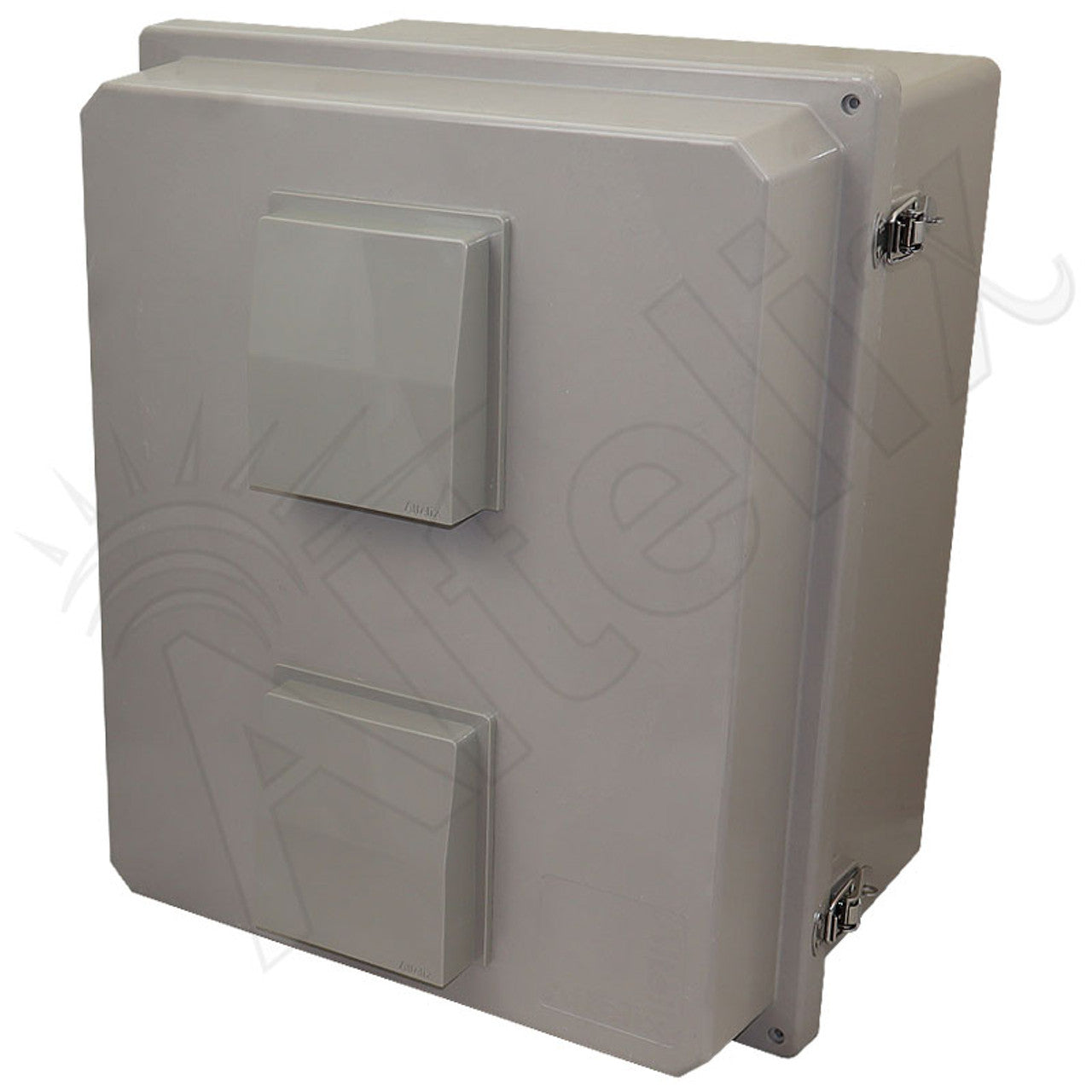 Altelix Fiberglass Weatherproof Vented NEMA Enclosure with Aluminum Mounting Plate, 120V Outlets & Power Cord