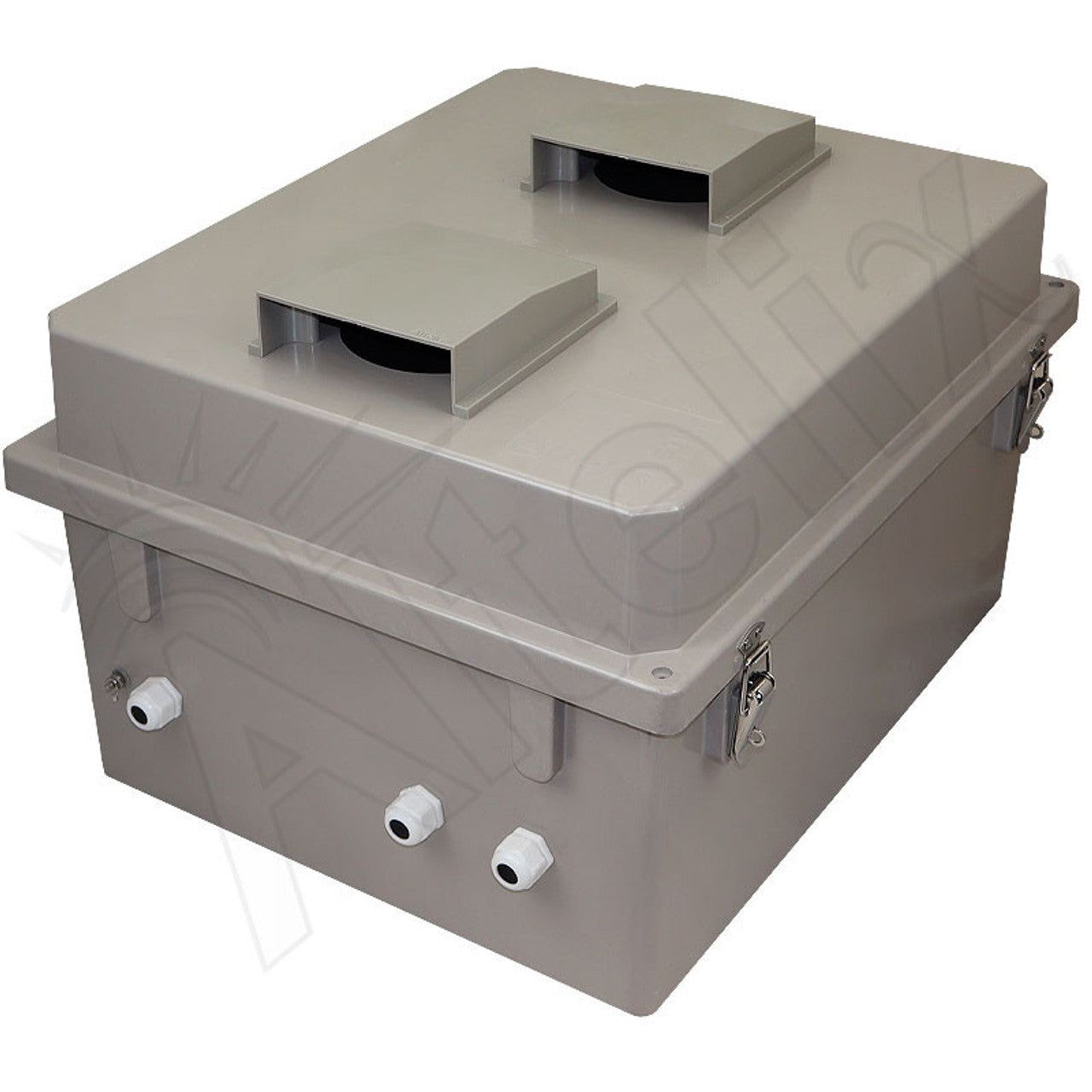 Altelix Fiberglass Weatherproof Vented NEMA Enclosure with Dual Cooling Fans and 120 VAC Outlets