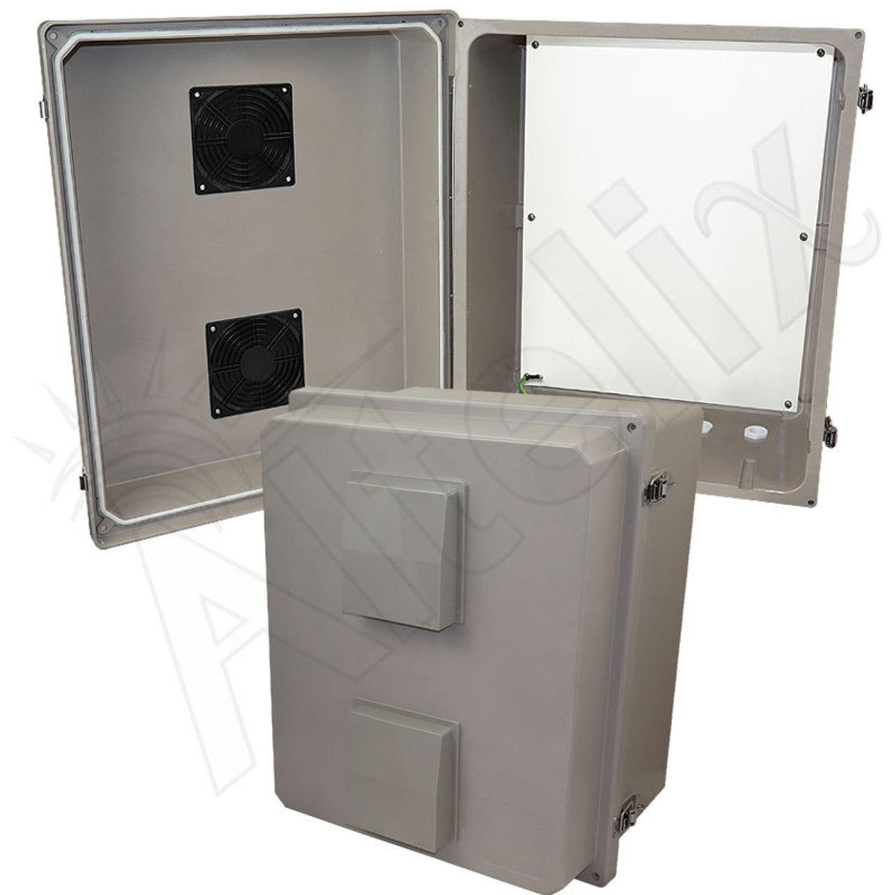 Altelix 16x20X12 Fiberglass Weatherproof Vented NEMA Enclosure with Blank Non-Metallic Equipment Mounting Plate