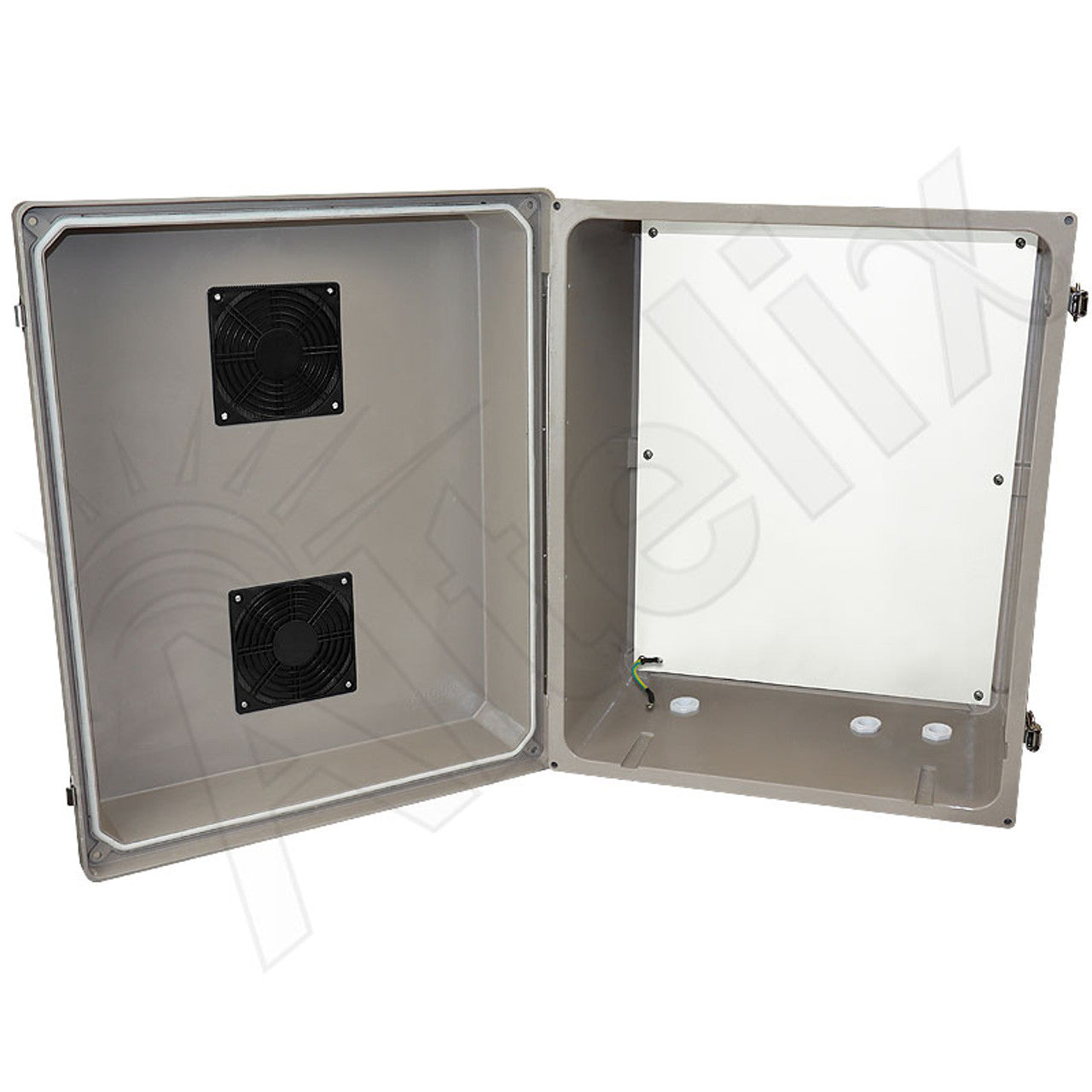 Altelix 16x20X12 Fiberglass Weatherproof Vented NEMA Enclosure with Blank Non-Metallic Equipment Mounting Plate