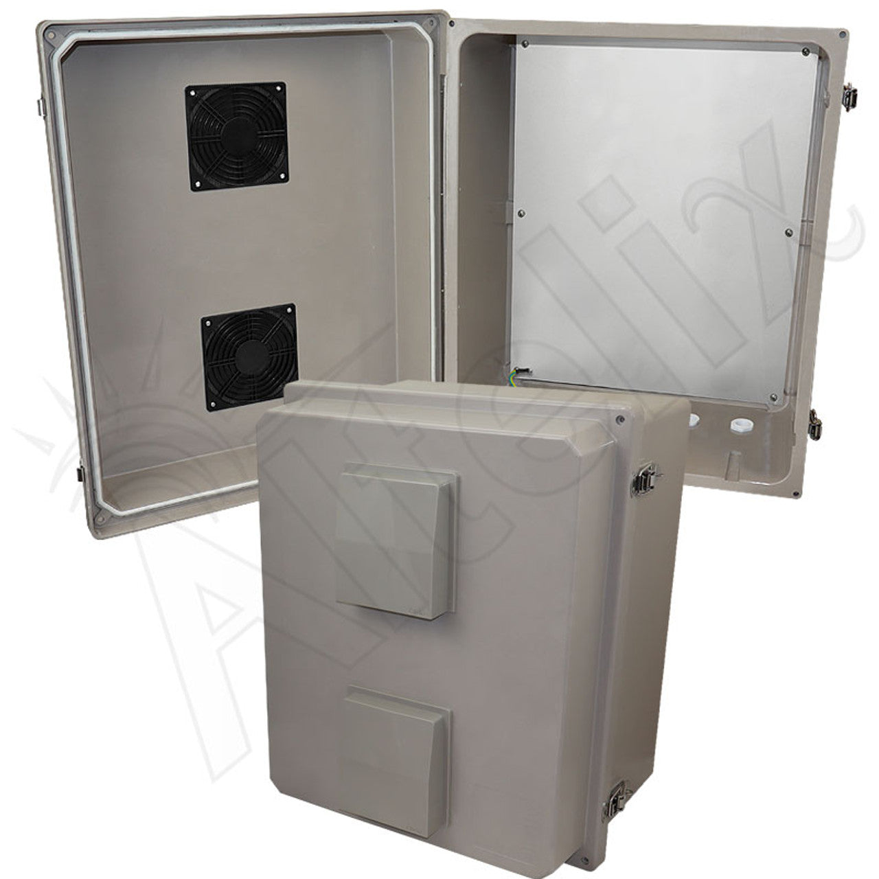 Altelix Fiberglass Weatherproof Vented NEMA Enclosure with Blank Aluminum Equipment Mounting Plate