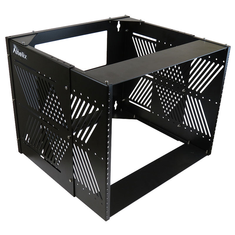 Altelix 8U Adjustable Depth (12.35" to 20.5") Wall Mount 19” Network & AV Equipment Rack - 75 lbs Capacity