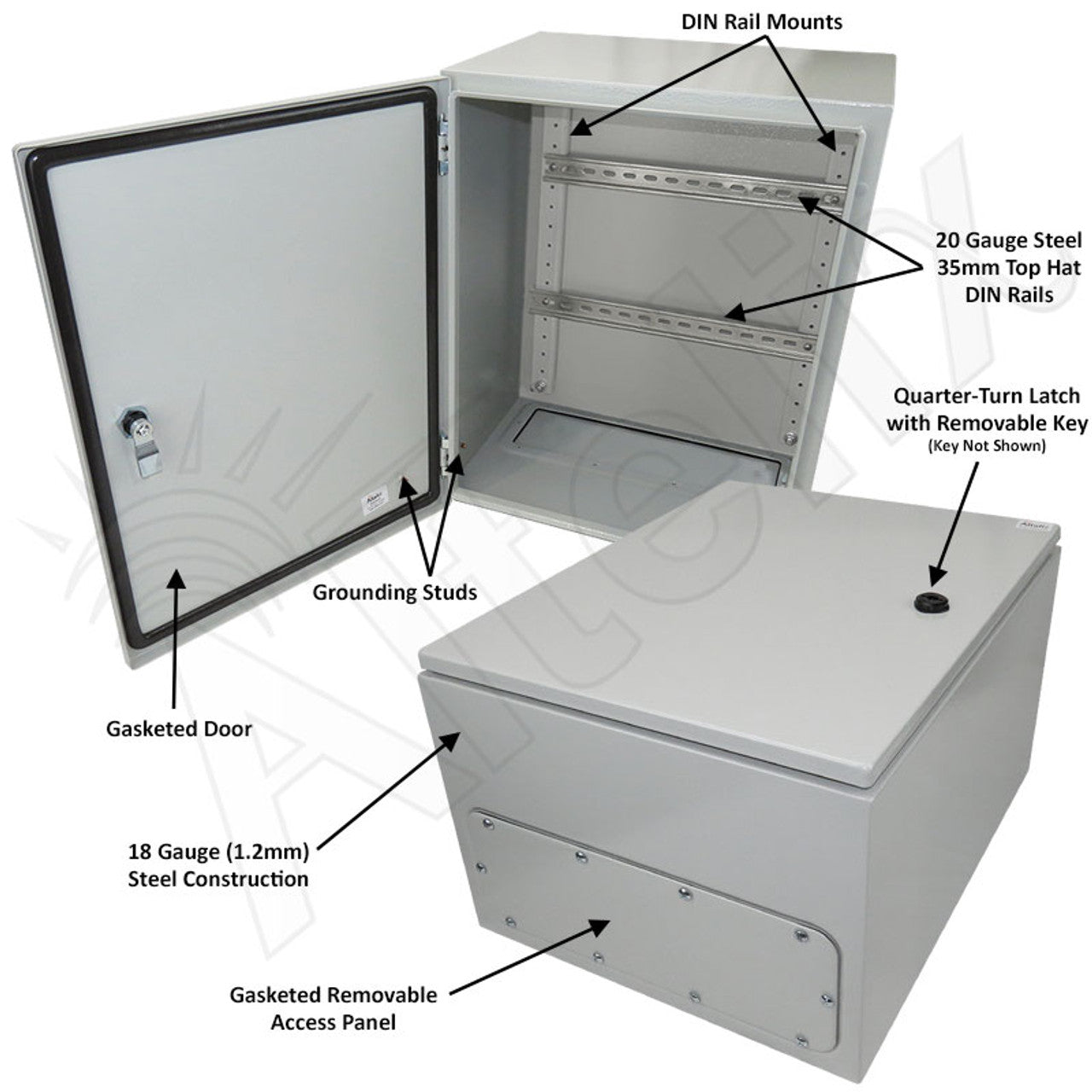 Altelix Industrial DIN Rail NEMA 4X Steel Weatherproof Enclosure - 0