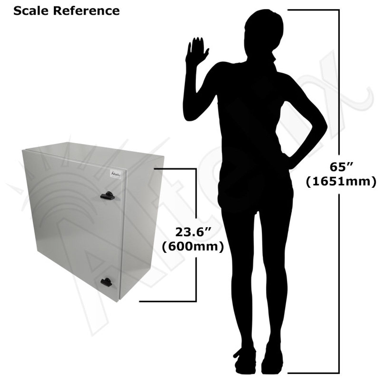 Altelix 24x24x12 19" Wide 4U Vertical Rack Steel Weatherproof NEMA Enclosure with Dual Cooling Fans, Dual 120 VAC Duplex Outlets and Power Cord