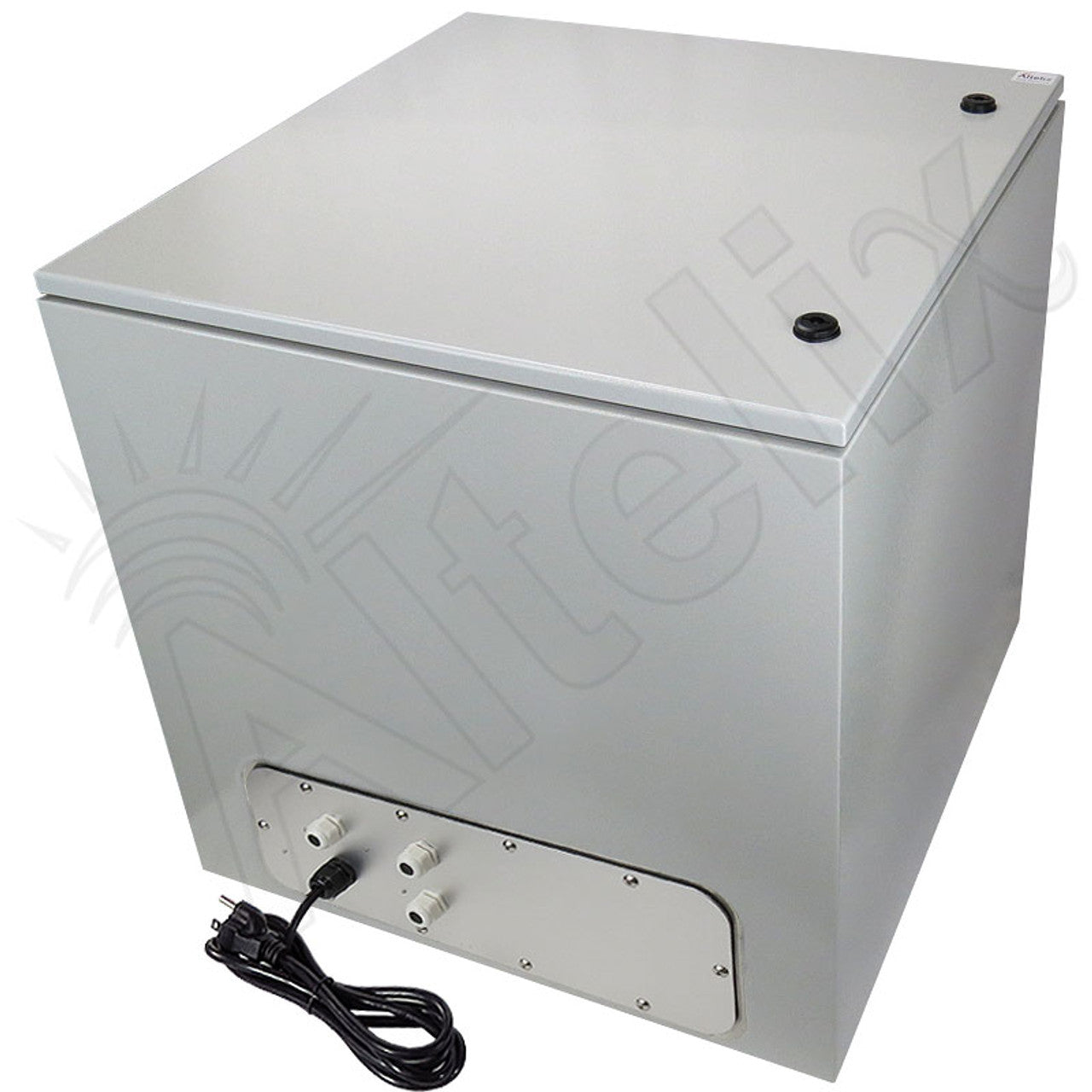 Altelix 24x24x24 NEMA 4X Steel Weatherproof Enclosure with Single 120 VAC Duplex Outlet and Power Cord