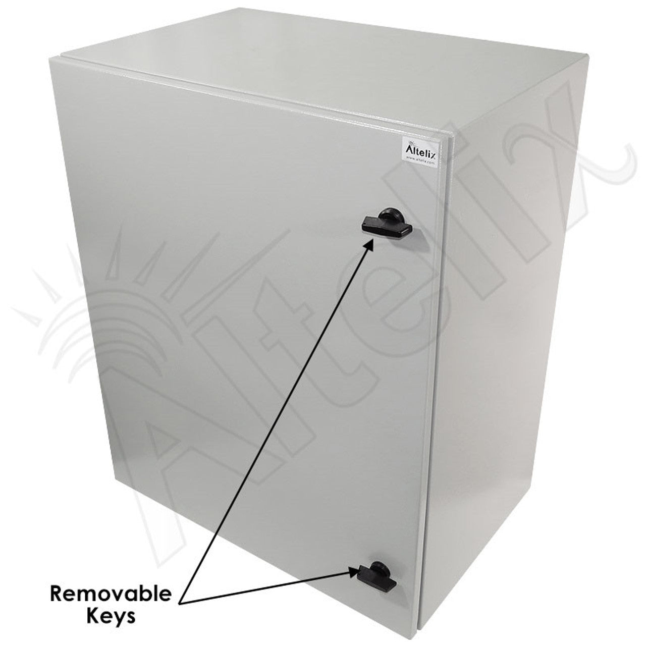 Altelix 28x24x16 19" Wide 6U Rack NEMA 4X Steel Weatherproof Enclosure with Single 120 VAC Duplex Outlet and Power Cord