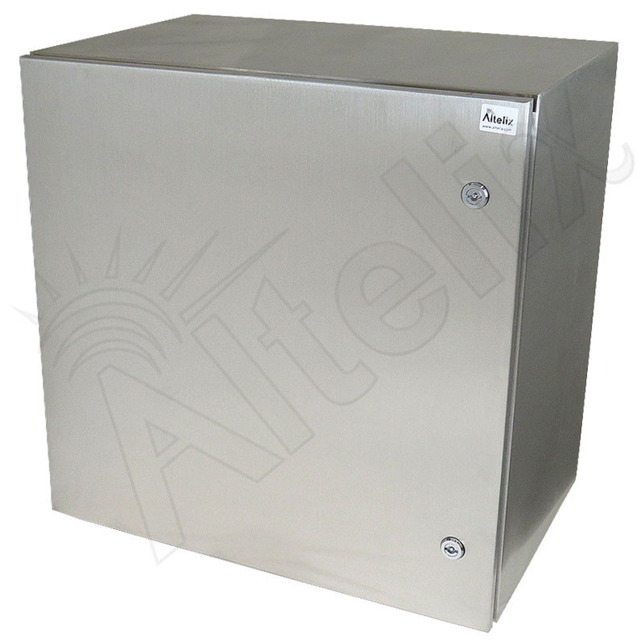 Altelix 24x24x16 19" Wide 6U Rack Stainless Steel Weatherproof NEMA Enclosure with Single 120 VAC Duplex Outlet, Power Cord & 85°F Turn-On Cooling Fans