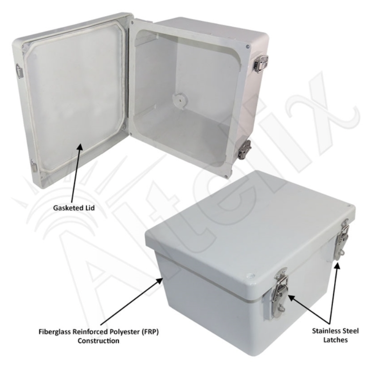 Altelix Fiberglass Weatherproof NEMA 4X Enclosure with Quick Release Latches - 0