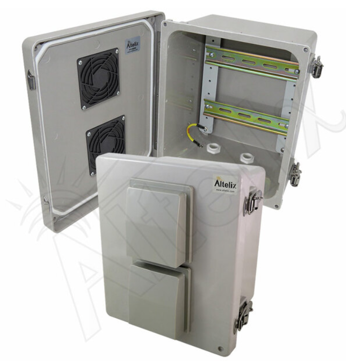 Altelix Vented Industrial DIN Rail Fiberglass Enclosure