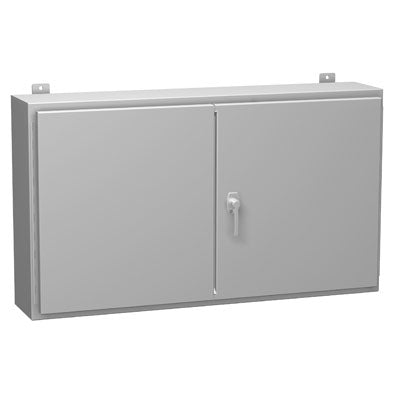 1422 Series Painted Steel Wall Mount Double Door Enclosures with 3 Point Latch Includes Inner Mounting Panel