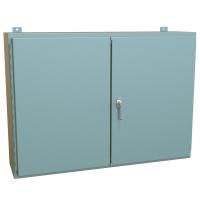 1422 Series Painted Steel Wall Mount Double Door Enclosures with 3 Point Latch Includes Inner Mounting Panel