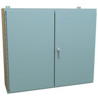 1422 Series Painted Steel Wall Mount Double Door Enclosures with 3 Point Latch Includes Inner Mounting Panel