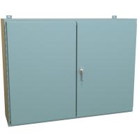 1422 Series Painted Steel Wall Mount Double Door Enclosures with 3 Point Latch Includes Inner Mounting Panel