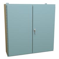 1422 Series Painted Steel Wall Mount Double Door Enclosures with 3 Point Latch Includes Inner Mounting Panel