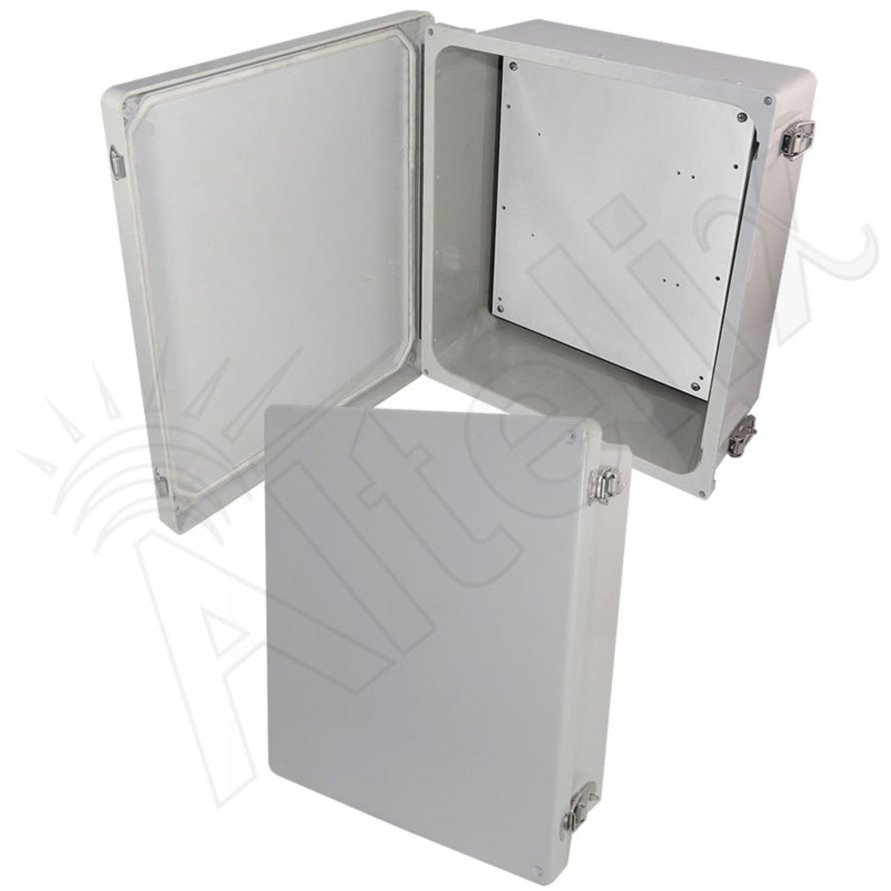 Altelix Fiberglass Weatherproof NEMA 4X Enclosure with Blank Aluminum Equipment Mounting Plate