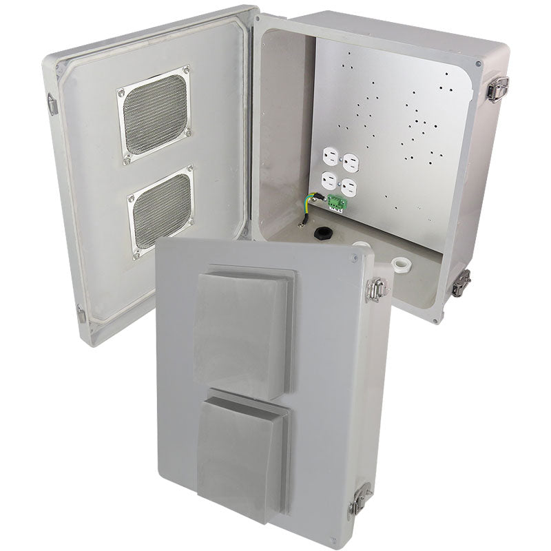 Altelix Fiberglass Weatherproof Vented NEMA Enclosure with 120 VAC Outlets