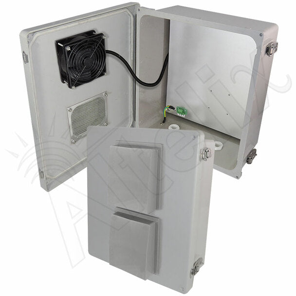 Altelix Fiberglass Weatherproof Vented NEMA Enclosure with 24 VDC Cooling Fan