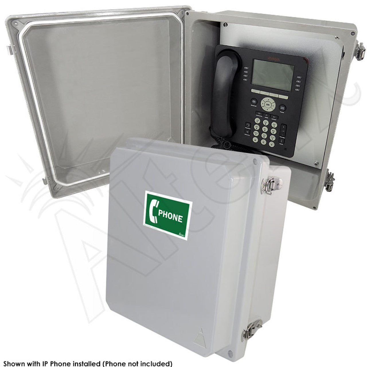 Altelix NEMA 4X Outdoor Weatherproof IP Phone Call Box with Service Phone Label