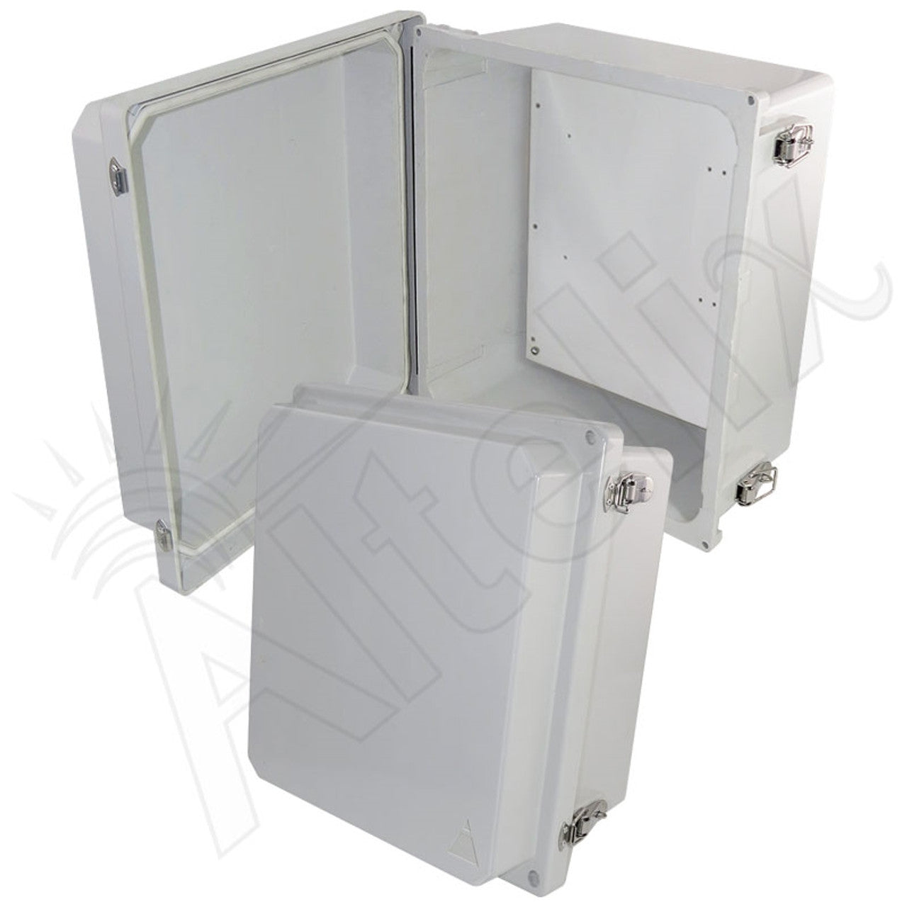 Altelix Fiberglass Weatherproof NEMA 4X Enclosure with Blank Aluminum Equipment Mounting Plate