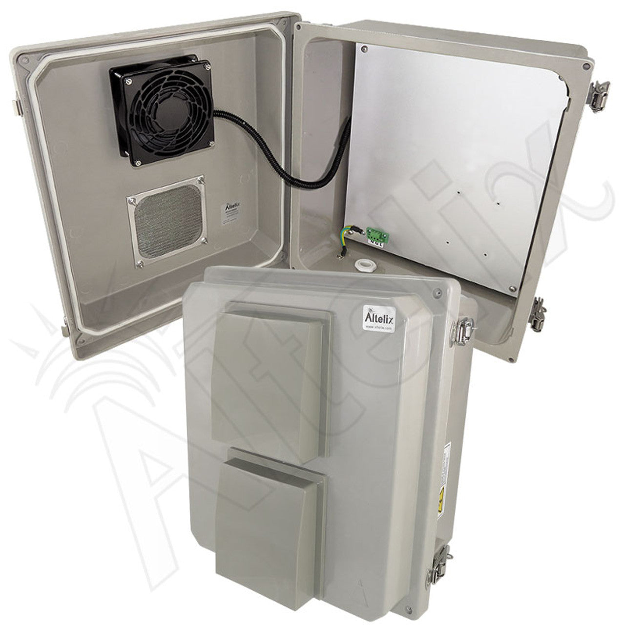 Altelix Fiberglass Weatherproof Vented NEMA Enclosure with 12 VDC Cooling Fan