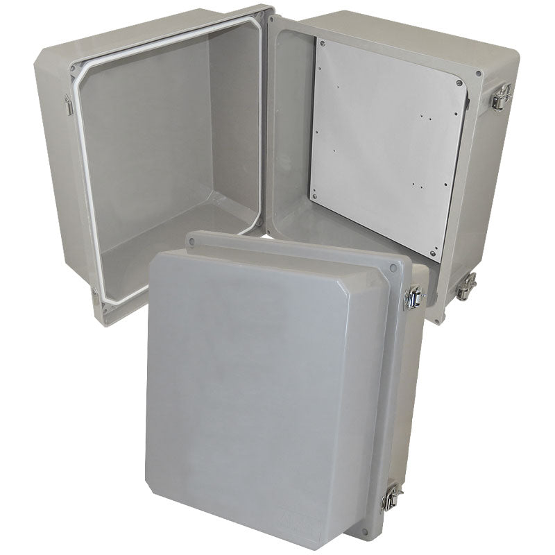 Altelix Fiberglass Weatherproof NEMA 4X Enclosure with Blank Aluminum Equipment Mounting Plate