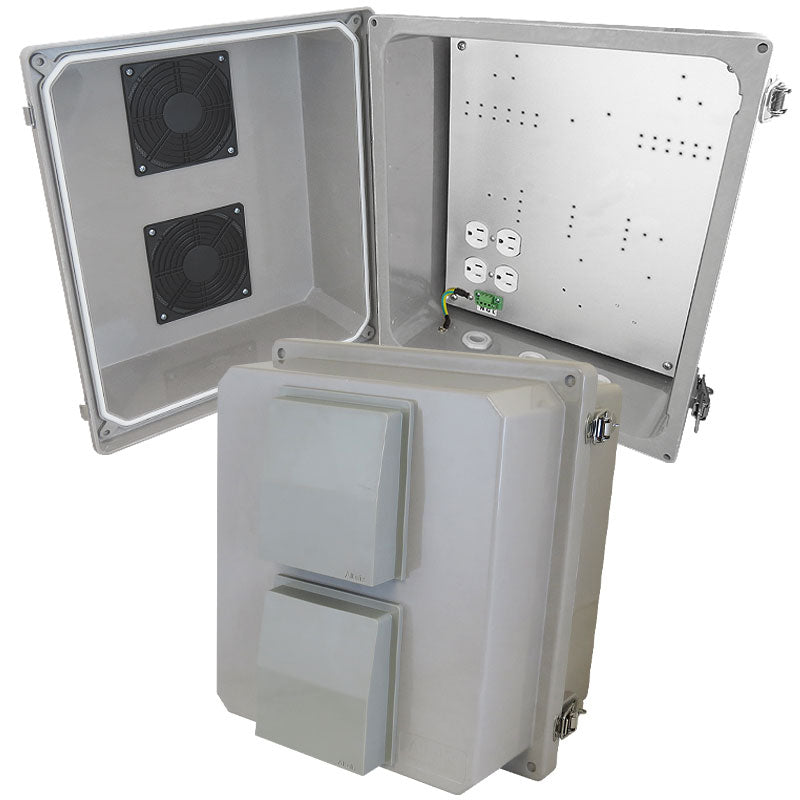 Altelix Fiberglass Weatherproof Vented NEMA Enclosure with 120 VAC Outlets