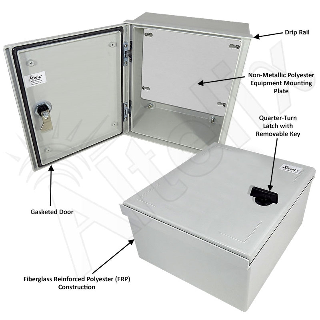 Altelix NEMA 3X Fiberglass Indoor / Outdoor RF Transparent WiFi Access Point Enclosure with Non-Metallic Equipment Mounting Plate - 0