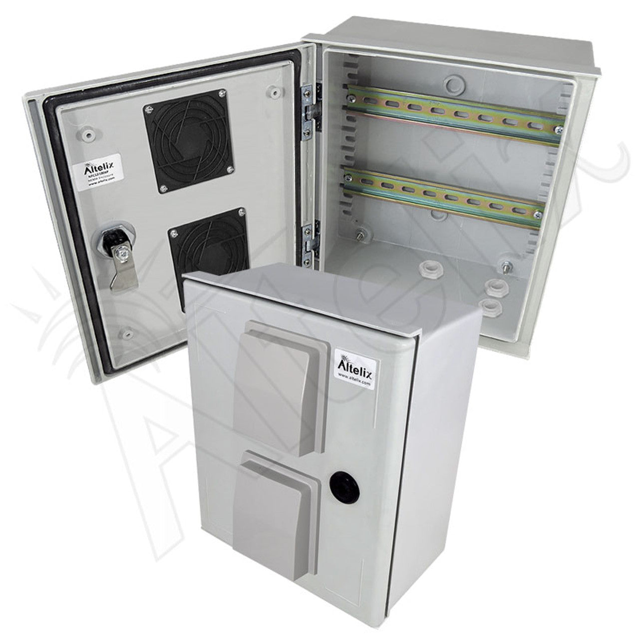 Altelix Vented Industrial DIN Rail Fiberglass Weatherproof NEMA Enclosure