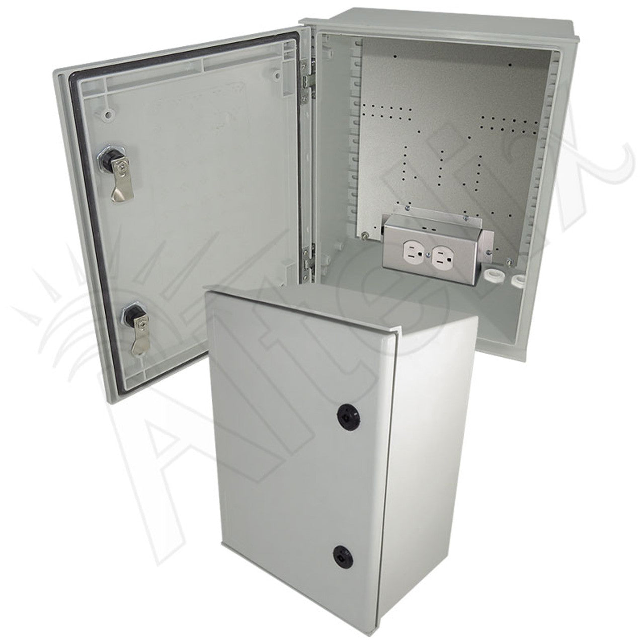 Altelix NEMA 3X Fiberglass Weatherproof Enclosure with Equipment Mounting Plate & 120 VAC Outlets