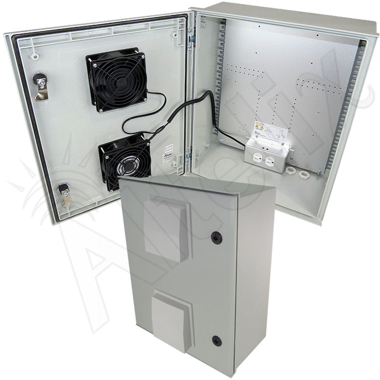 Altelix Vented Fiberglass Weatherproof NEMA Enclosure with Cooling Fan & 120 VAC Outlets