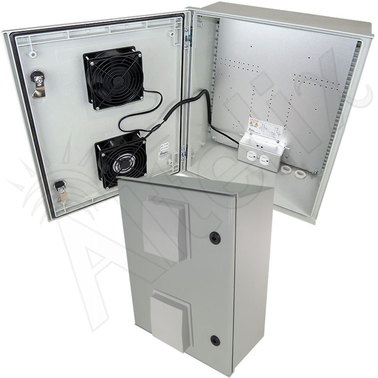 Altelix Vented Fiberglass Weatherproof NEMA Enclosure with Cooling Fan, 200W Heater and 120 VAC Outlets